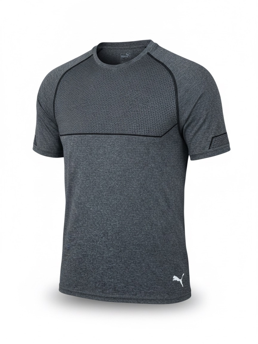 PUMA DryCELL Performance T-Shirt Mens XXL Gray Heather Textured Athletic Running